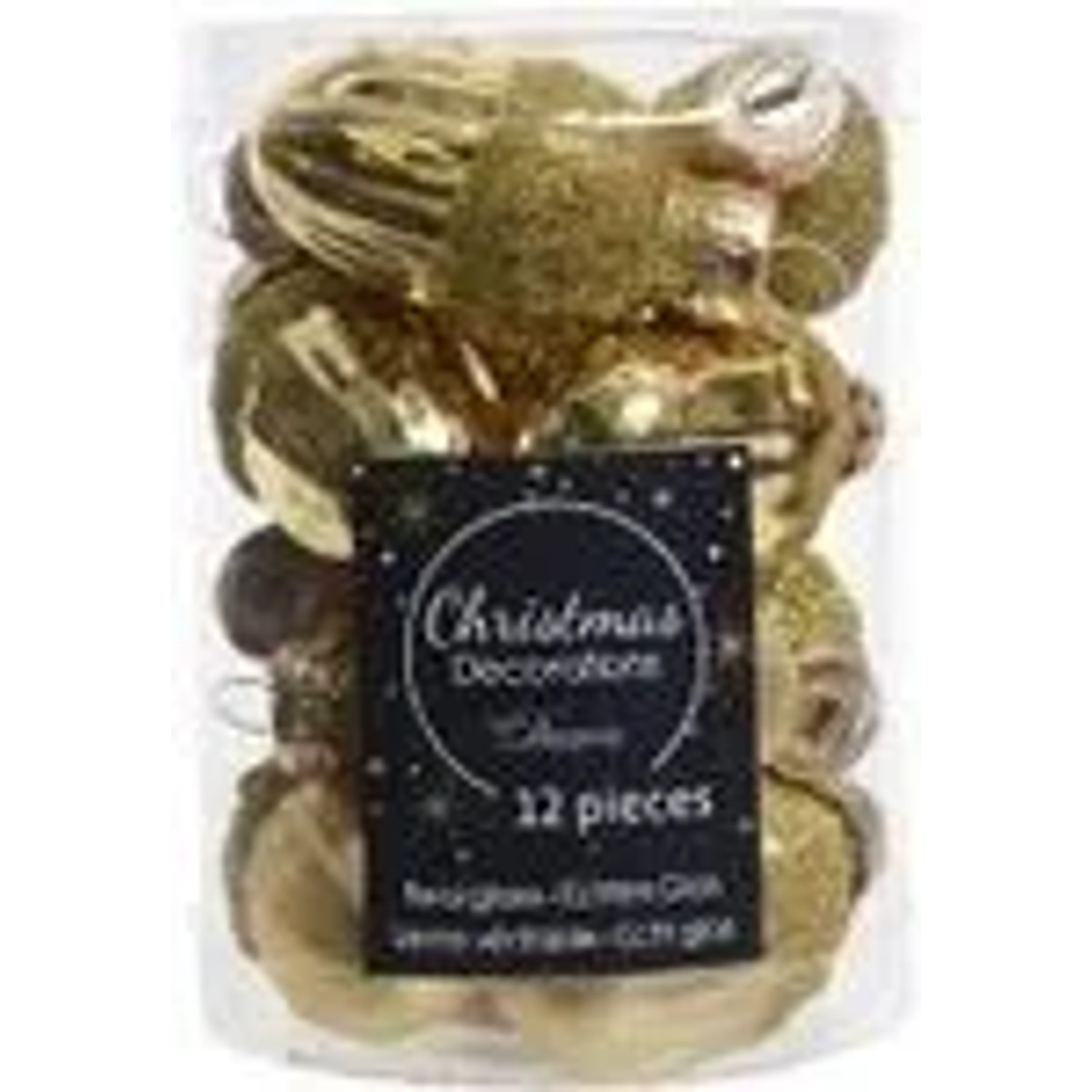 Kaemingk Christbaumschmuck Eichel Glas 3 cm x 4 cm 12 Stueck HellGold