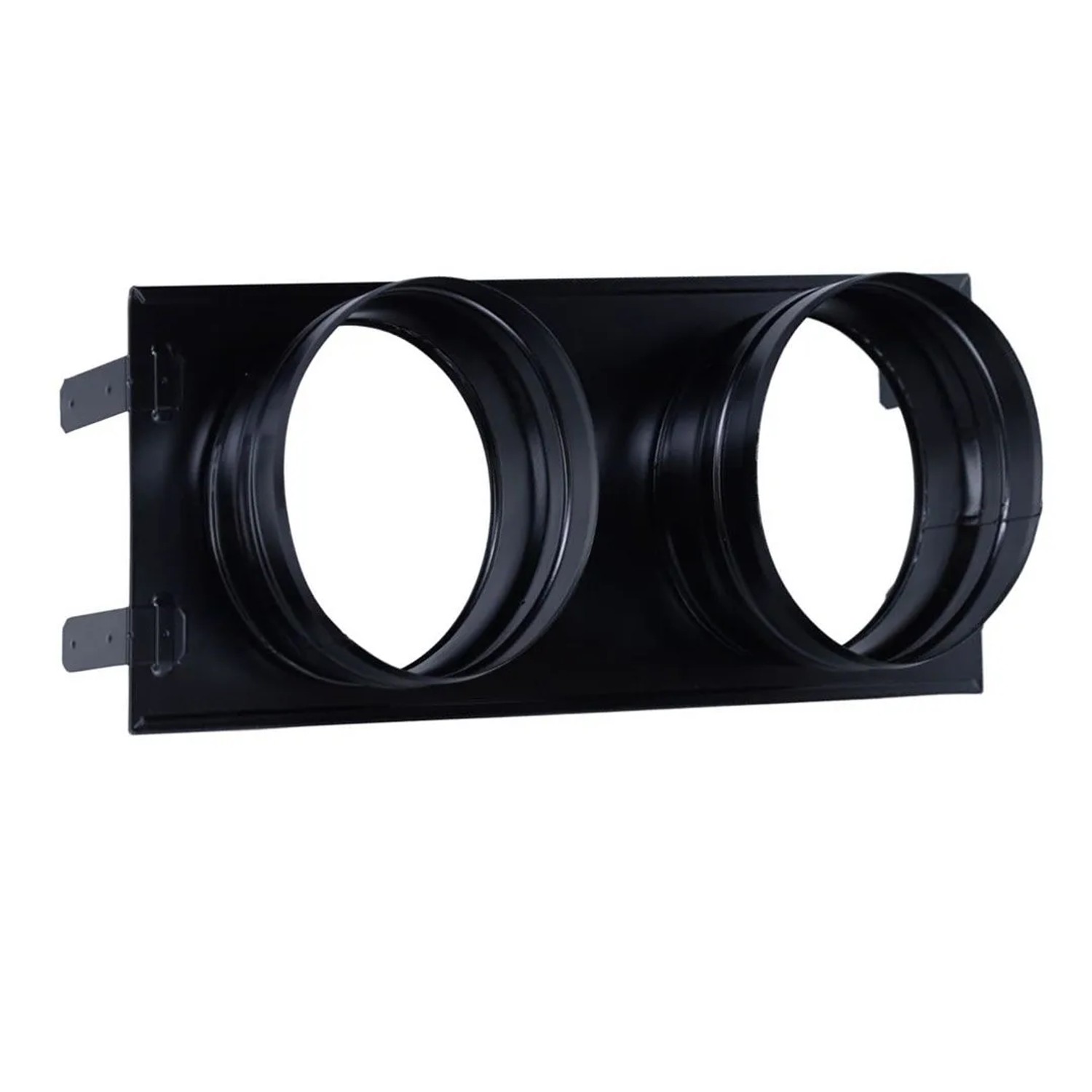 Subtiel Verstellbares Stutzenblech 450 x 170 mm Mit 2 Stutzen Ø 150 mm Schwarz