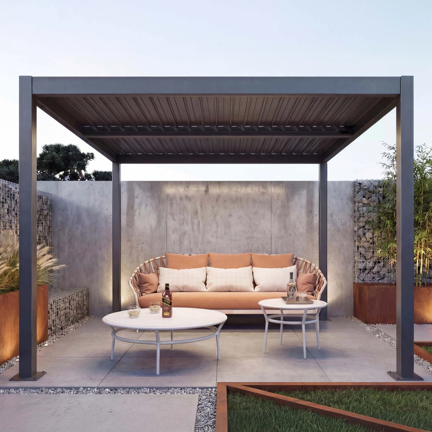 MCW Pergola L46 Anthrazit 11cm-Alu-Gestell 3x4m