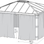 Palram Canopia Seitenteile für Pavillon Dallas 4300, dunkelgraue Vorhänge als Zubehör für Lauben.