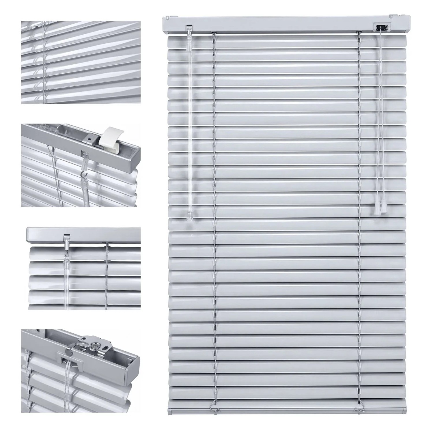 Sekey Aluminium Jalousie 100 cm x 130 cm Silber