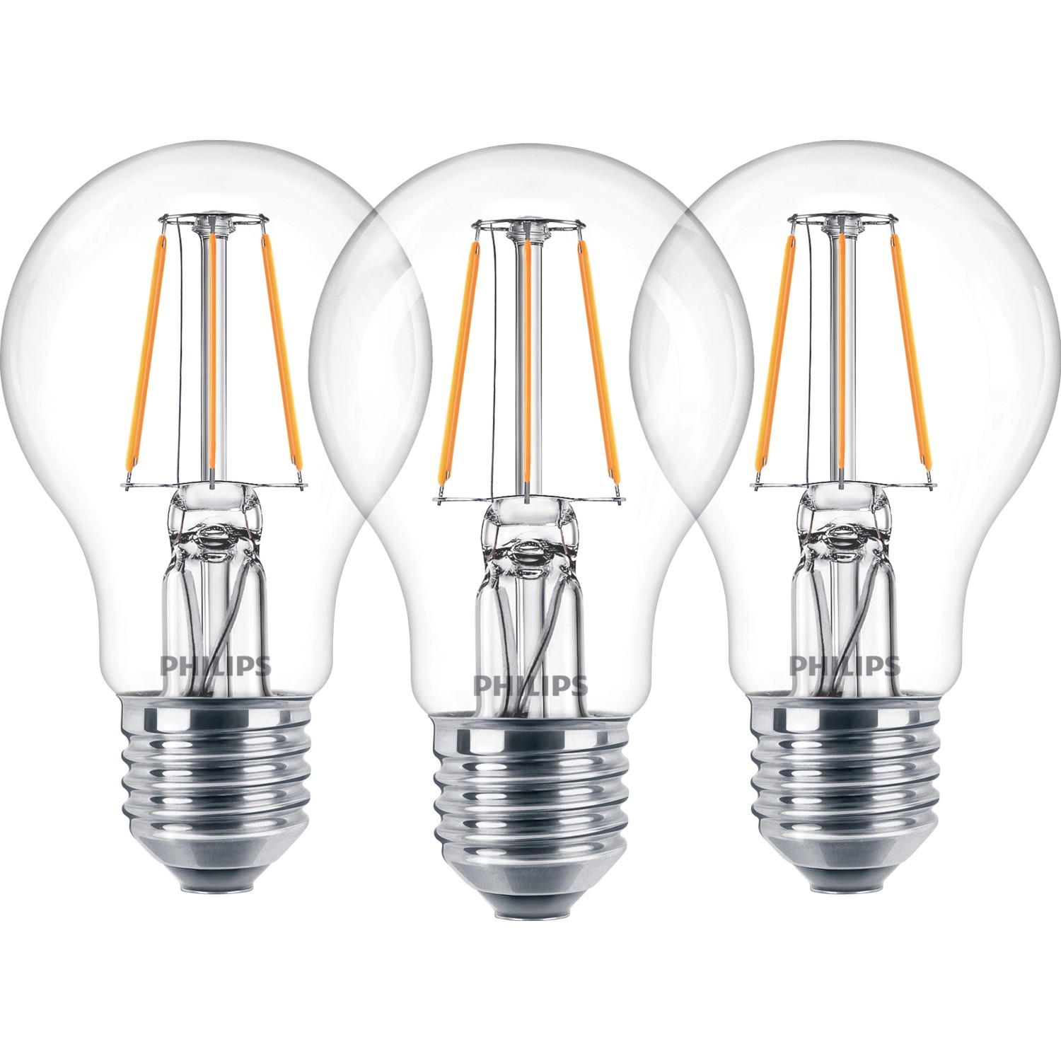 Philips LED-Lampe Glühlampenform 3er-Pack OBI W (470 Warmweiß bei E27/ kaufen A++ lm) EEK: 4,3