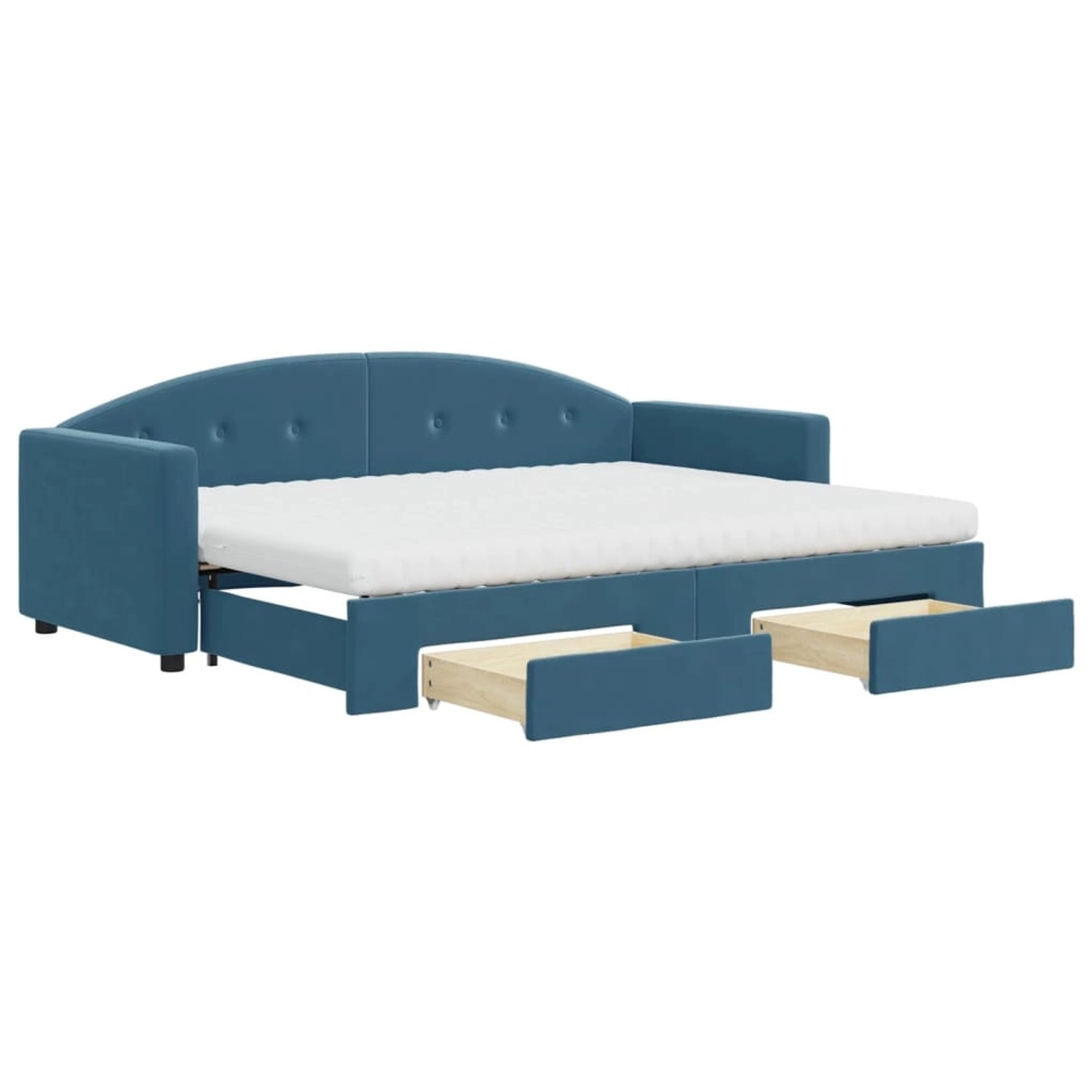 vidaXL Tagesbett Ausziehbar mit Schubladen Blau 80x200 cm Samt 3197365