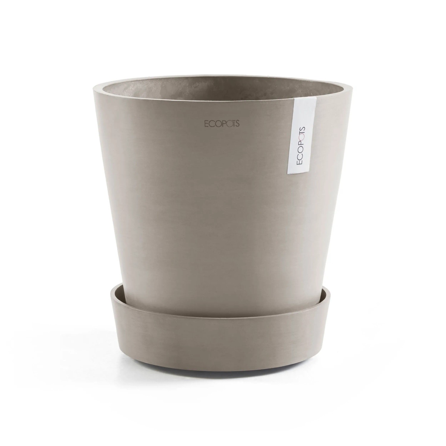 Ecopots Untersetzer Amsterdam Rollen, taupe, 28,7x8,3 cm. Untersetzer mit Rollen für Blumentöpfe.