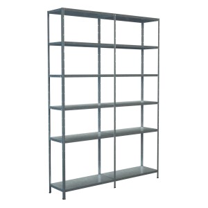 Schulte Steckregal, Grund- und Anbauregal, 230x160x35 cm, verzinkt, mit 12 Böden.