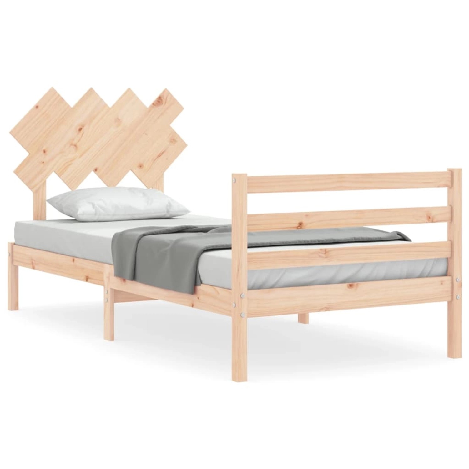 vidaXL Massivholzbett mit Kopfteil 90x200 cm 3195271 günstig online kaufen