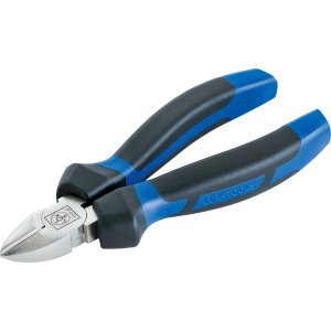 LUX Seitenschneider Classic 140 mm: Zange mit blau-schwarzem Griff zum Trennen von Drähten.