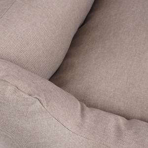 Detailansicht: Lichtgraues Knuffelwuff Hundebett Lotte Velours XL, robust und komfortabel.