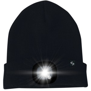 Schwarze Scheibler LED Mütze Malix für Arbeitskleidung mit leuchtender LED Lampe.