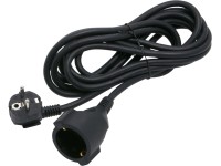 Verlängerungskabel Spiralkabel 3 Meter, Schwarz, 16 Ampere Stecker, Für Werkstatt & Haushalt