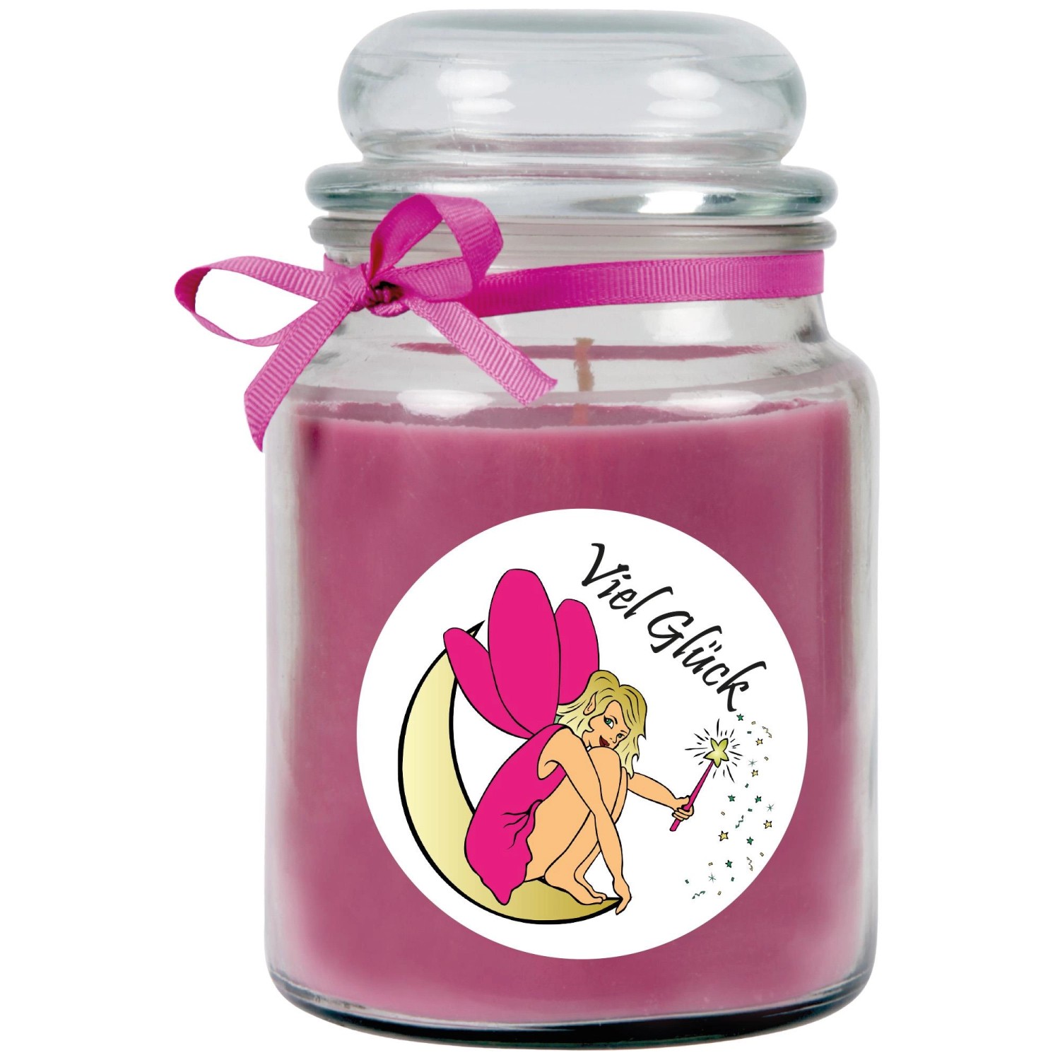 HS Candle Duftkerze & Glas Viel Glück Lila Lavendel günstig online kaufen