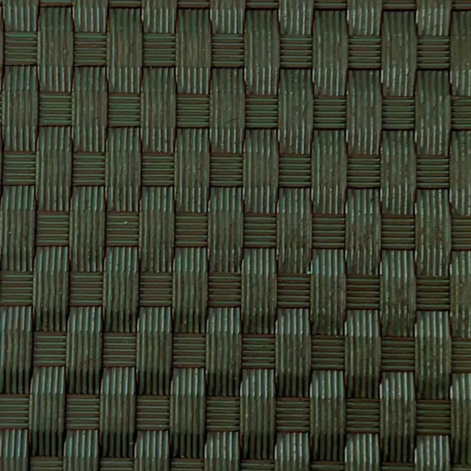 Detailaufnahme: Grüner zaunzu Rattan Sichtschutzstreifen für Doppelstabmattenzäune.