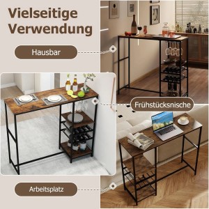 Costway Bartisch Küche Küchentheke mit Ablagefächern 121 x 41 x 105.5 cm
