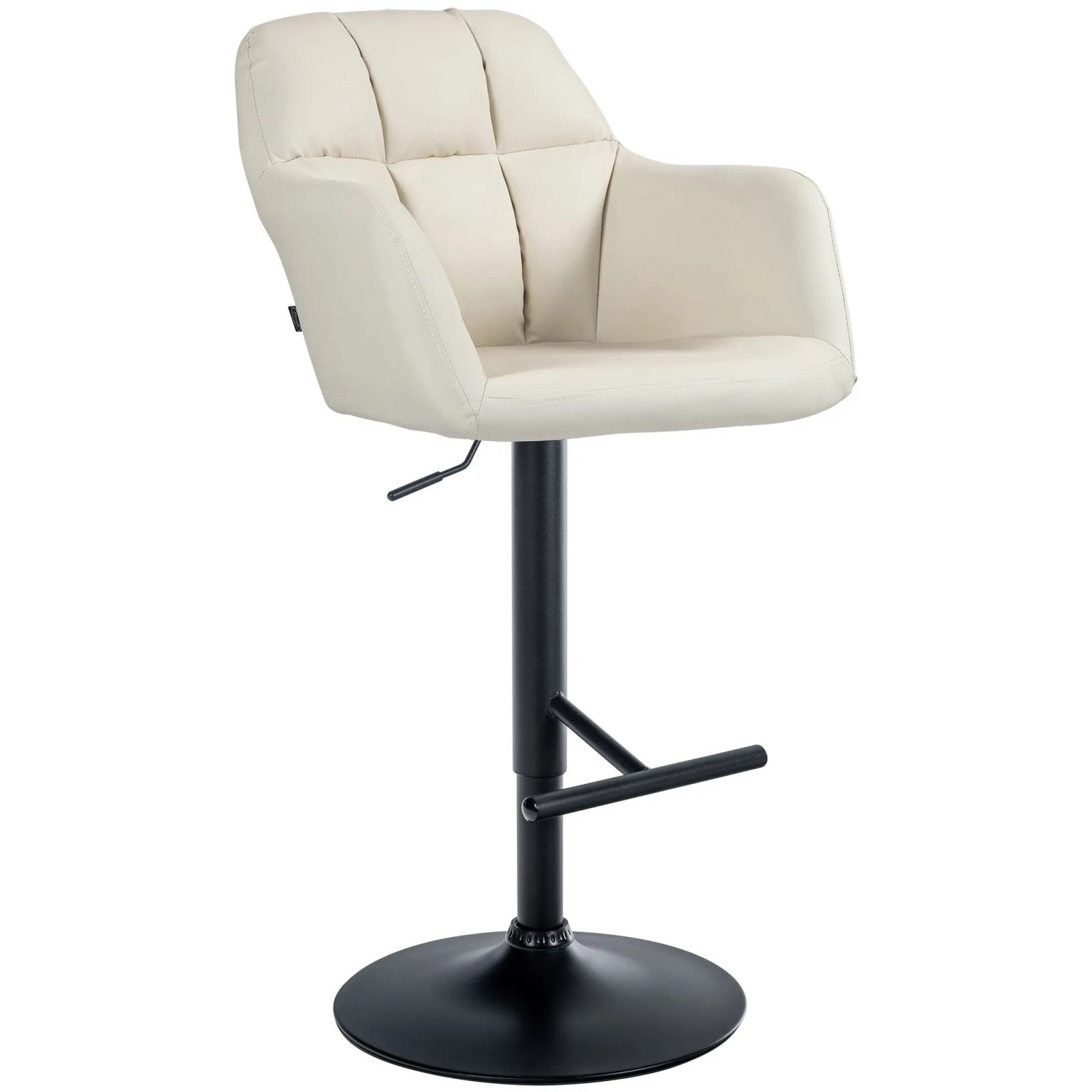 CLP Barhocker Natoma Kunstleder Metall Matt Schwarz/Creme