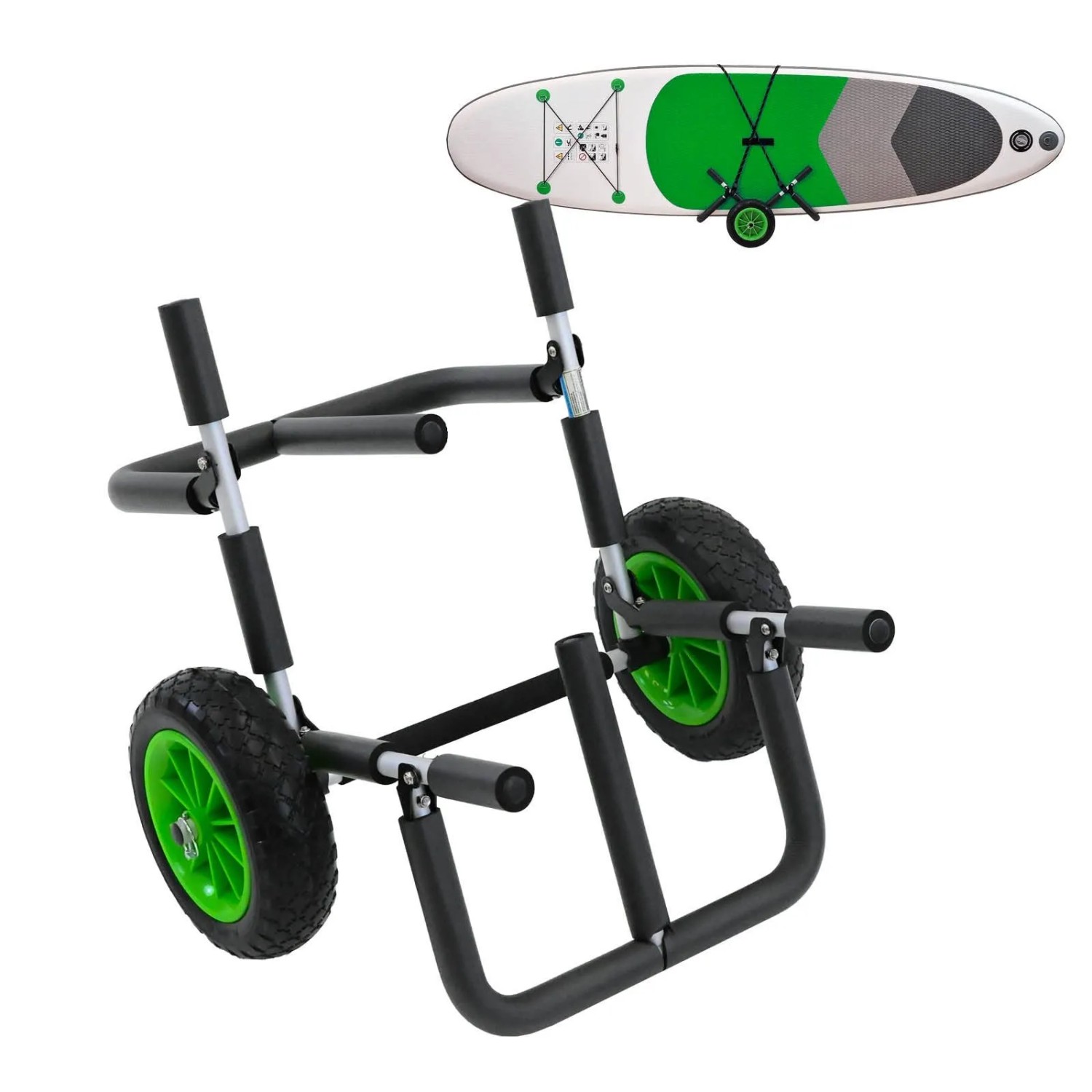 TRUTZHOLM SUP Board Wagen für 2 SUPs Klappbares Alugestell mit Polsterung PU Räder