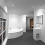 DSK Design LED-Lichtspiegel Silver Dream, 80x60 cm im modernen Badezimmer.