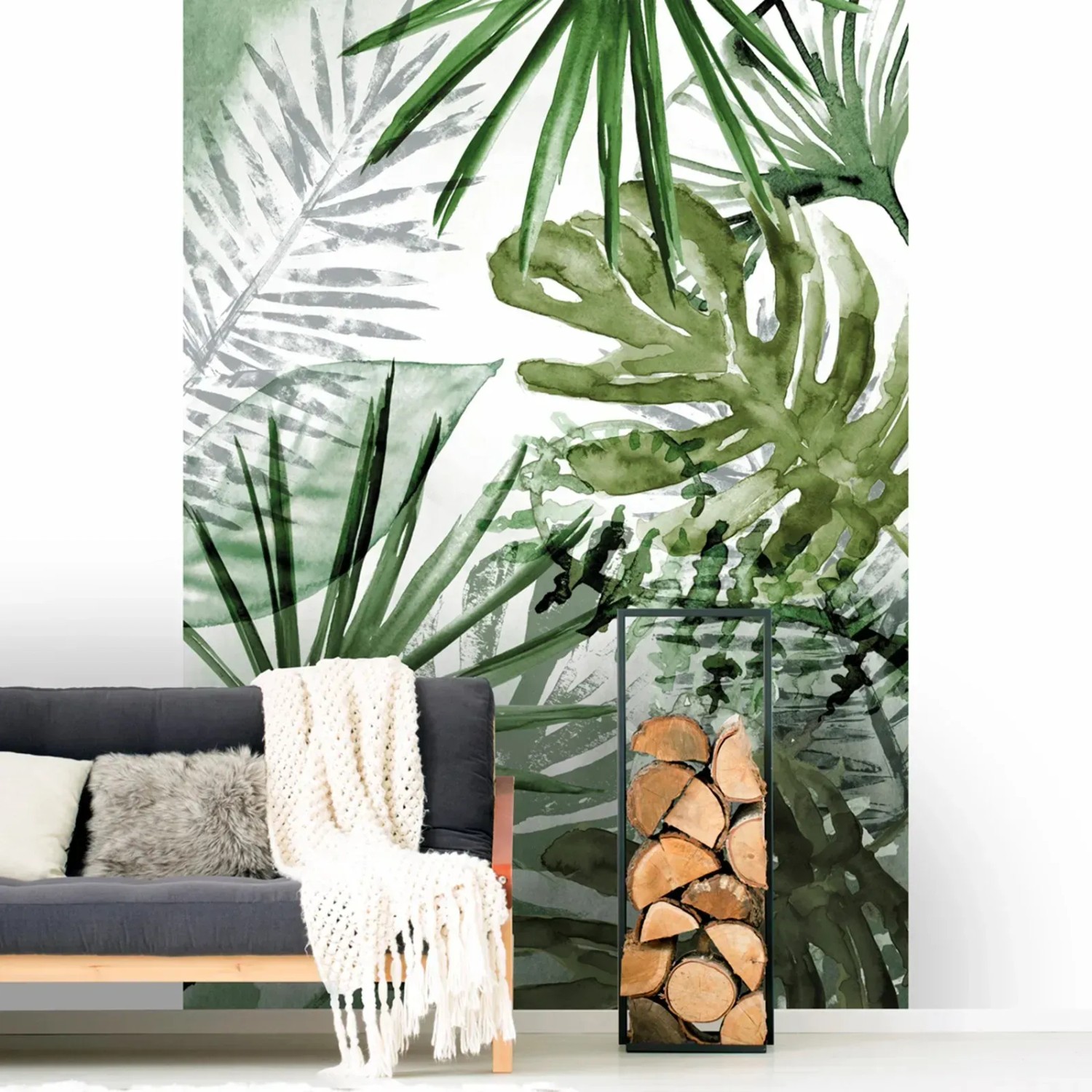 Art for the Home Fototapete Pure nature Monstera, grüne Blätter auf weißem Grund.