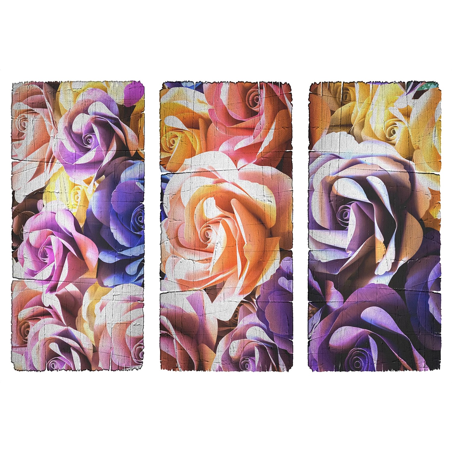 Sanders & Sanders Wandtattoo Rosen Lila Gelb und Orange 42,5 x 65 cm 600322 günstig online kaufen