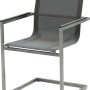 Grauer Garden Pleasure Freischwinger Sienna, 4er-Set. Edelstahlgestell, Kunststoffgewebe. Bequemer Hängesessel.