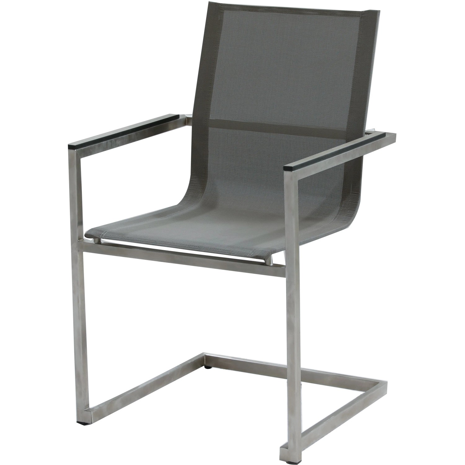 Grauer Garden Pleasure Freischwinger Sienna, 4er-Set. Edelstahlgestell, Kunststoffgewebe. Bequemer Hängesessel.