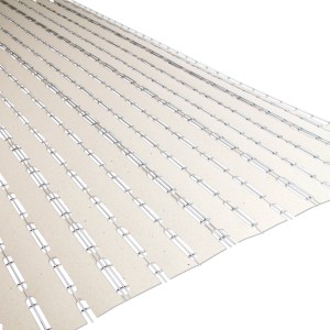 Detailansicht des flexiblen Putzträgers Stucanet Typ S mit verzinktem Draht und Absorptionspappe.