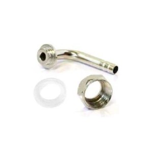 Metall-Set: Sechskantmutter 5/8, gebogene Tülle 7 mm, Dichtung für Bier- & CO2-Schläuche. Schlauchverbinder.