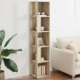 Eckregal Sonoma-Eiche mit 5 Fächern, Holzwerkstoff, für Büro oder Wohnzimmer.