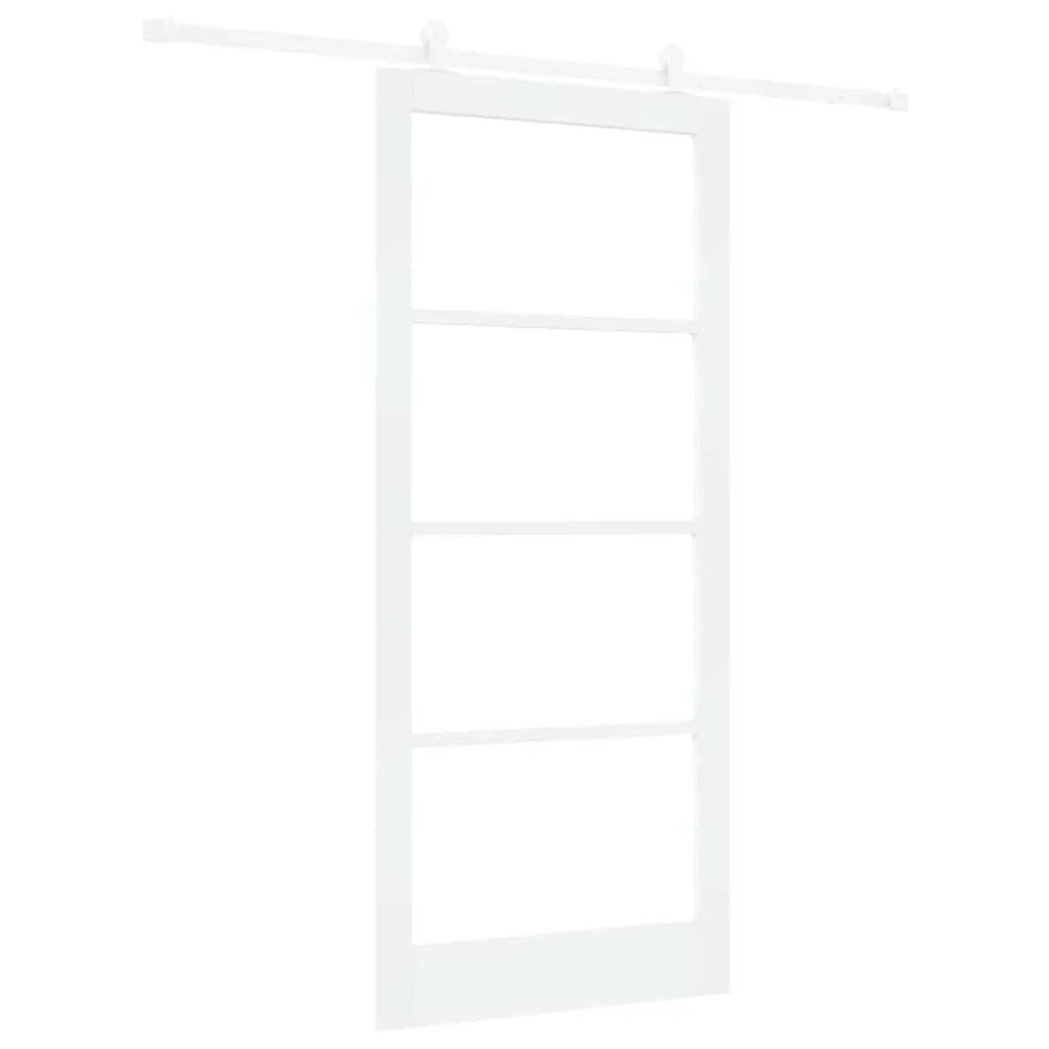 vidaXL Schiebetür ORKDAL Weiß 93 x 211 cm Massivholz Kiefer und Glas 3332094