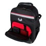 Mephisto Werkzeugrucksack Fire, schwarz-grau-rot, mit gepolsterten Trägern und separater Einlage.