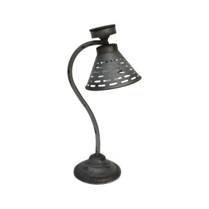 DELUKE Solar-Tischlampe RENNES, silber-antik, 57cm hoch, für den Garten.