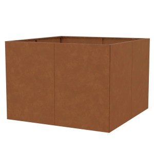 Floraworld Hochbeet aus Cortenstahl, 100x100x70 cm, quadratisch, in Rostoptik.