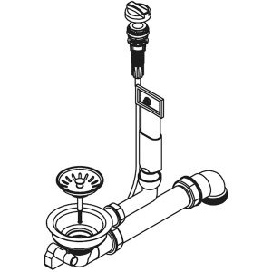 Pyramis Drehexcenter 92 mm für 1-Becken Spüle mit Überlauf, Zubehör für Spülen.
