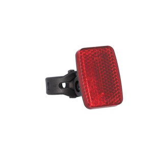 Roter Fischer Heckreflektor mit Universalbefestigung für Fahrrad-Beleuchtung.