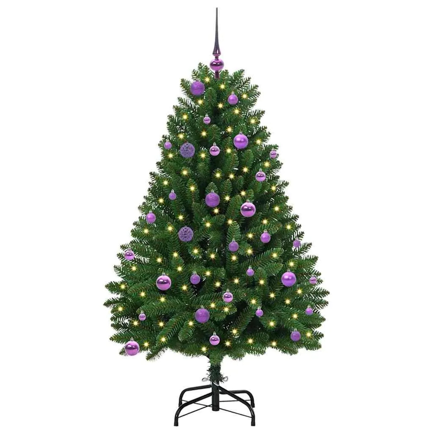 vidaXL Künstlicher Weihnachtsbaum Grün 150 cm PVC und Metall 3395682