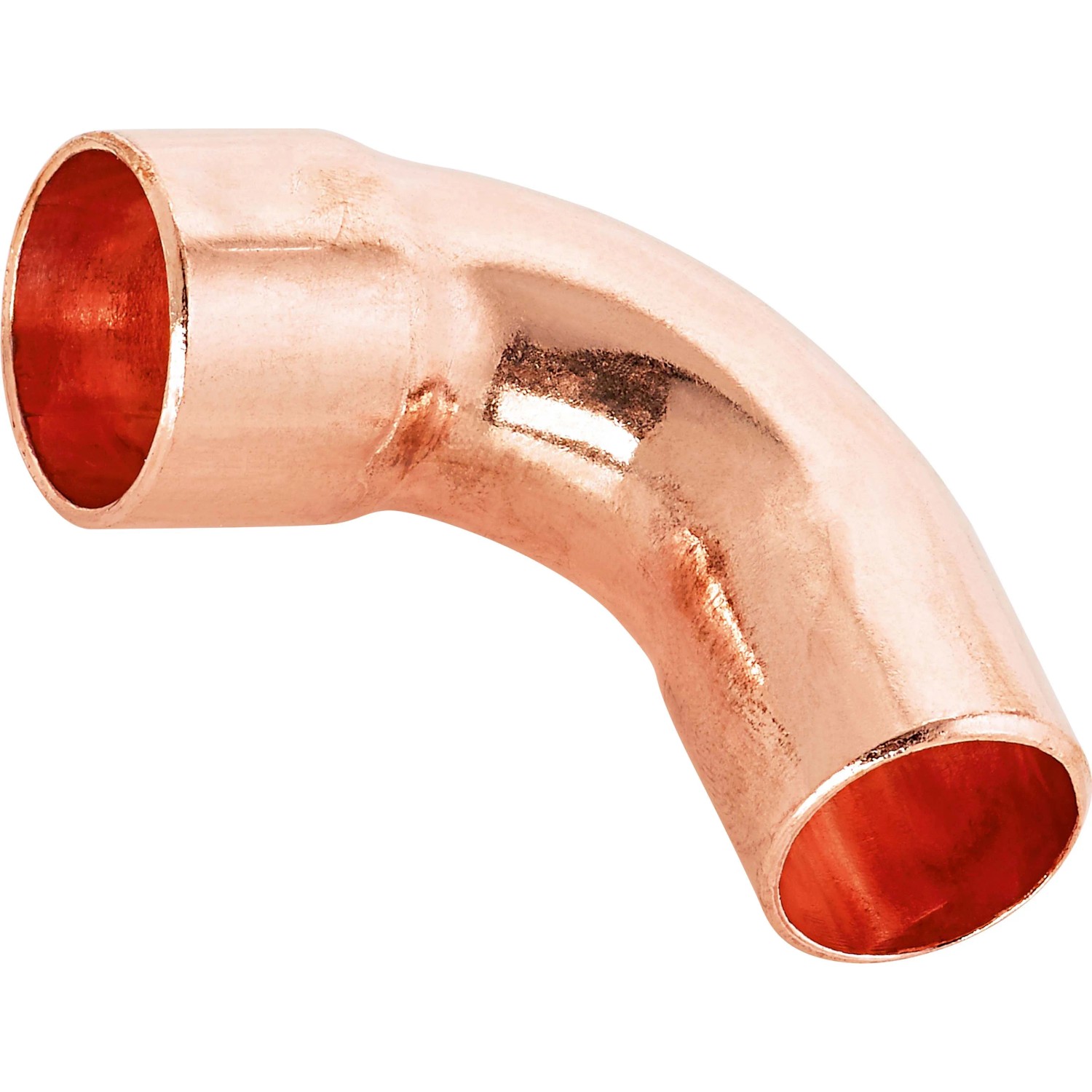 Löt-Bogen Ø 15mm aus Kupfer, 90-Grad-Winkel für Kupferrohre, 10er-Set.
