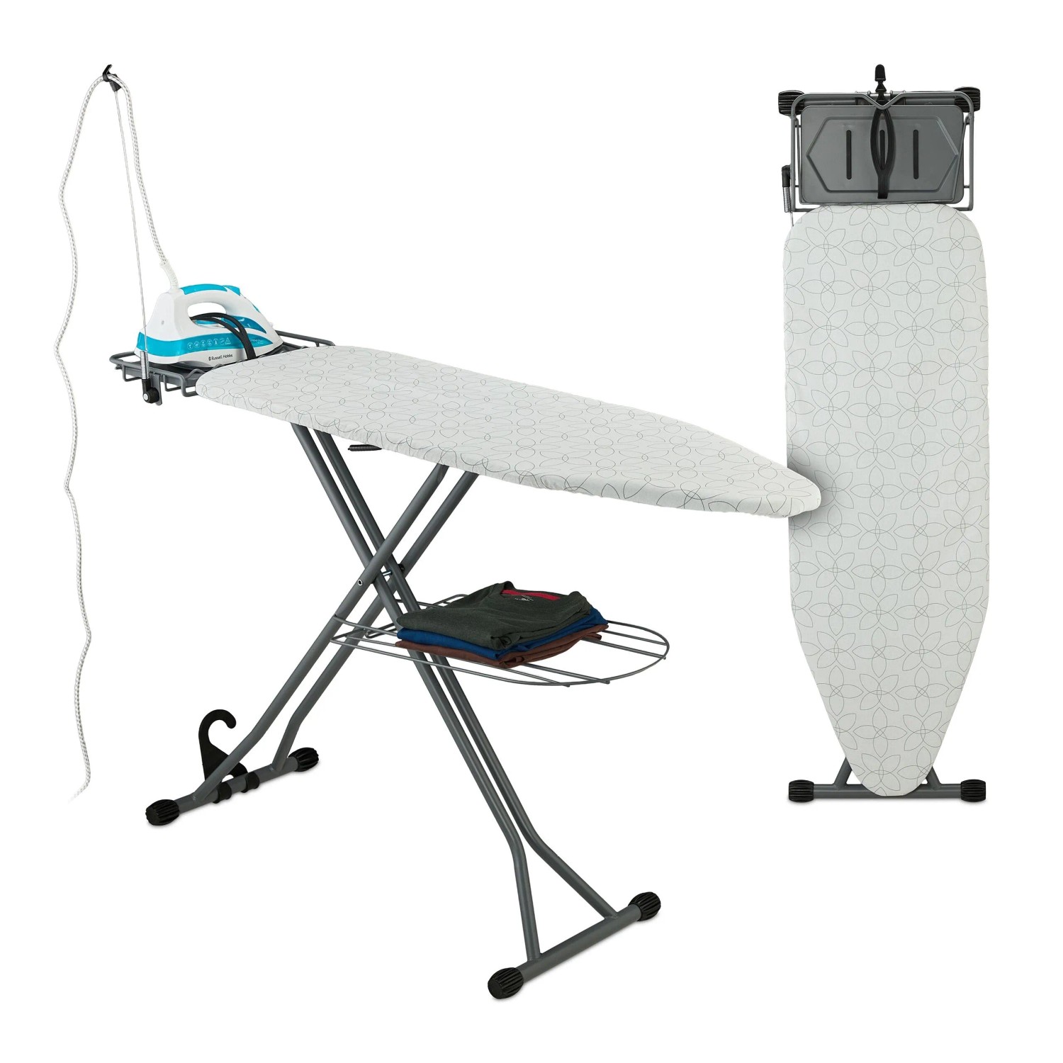 Relaxdays Bügelbrett Stahl Weiß Höhenverstellbar 115 cm x 39 cm 5,8 kg