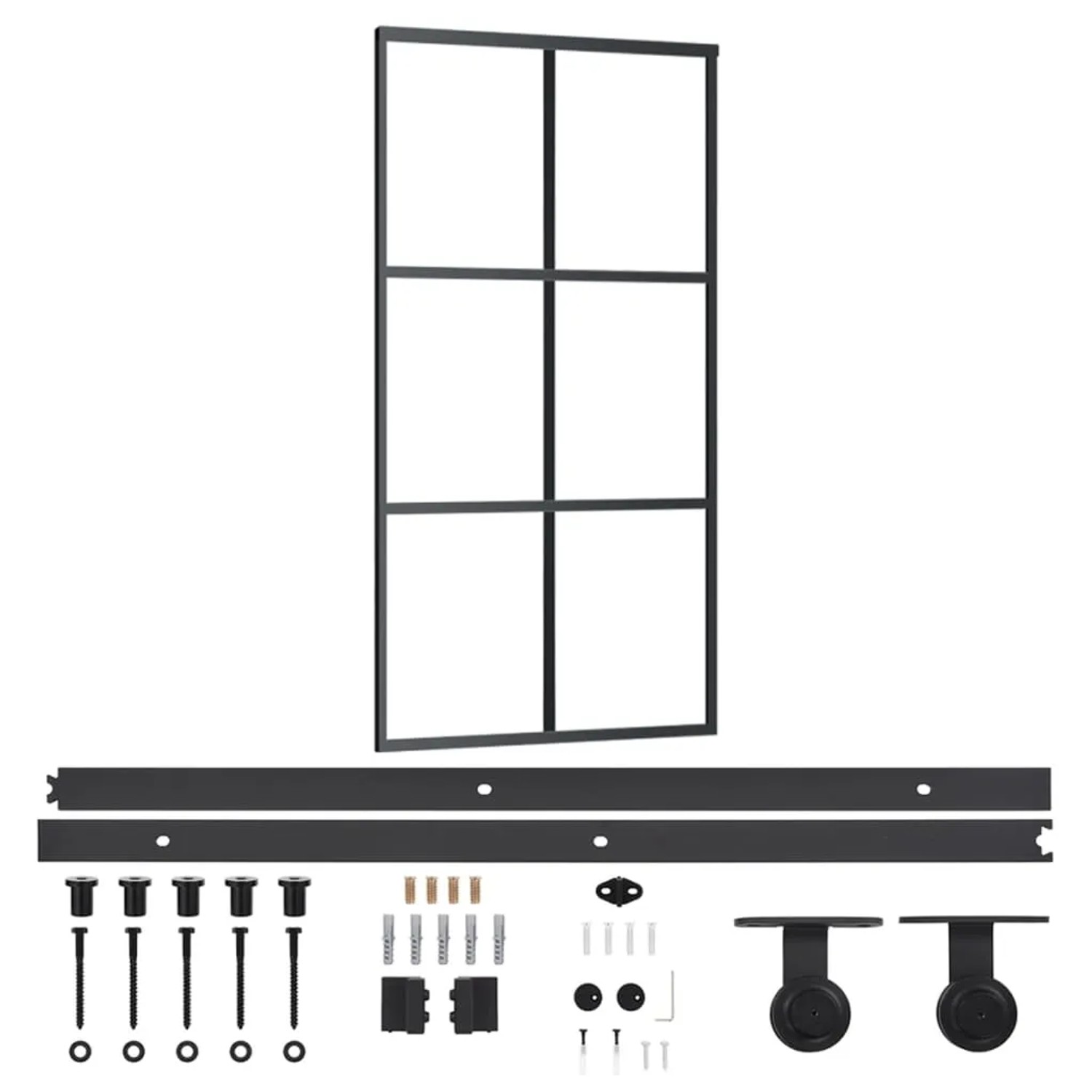 vidaXL Schiebetür mit Beschlag ESG-Glas & Aluminium 102x205 cm 3081948