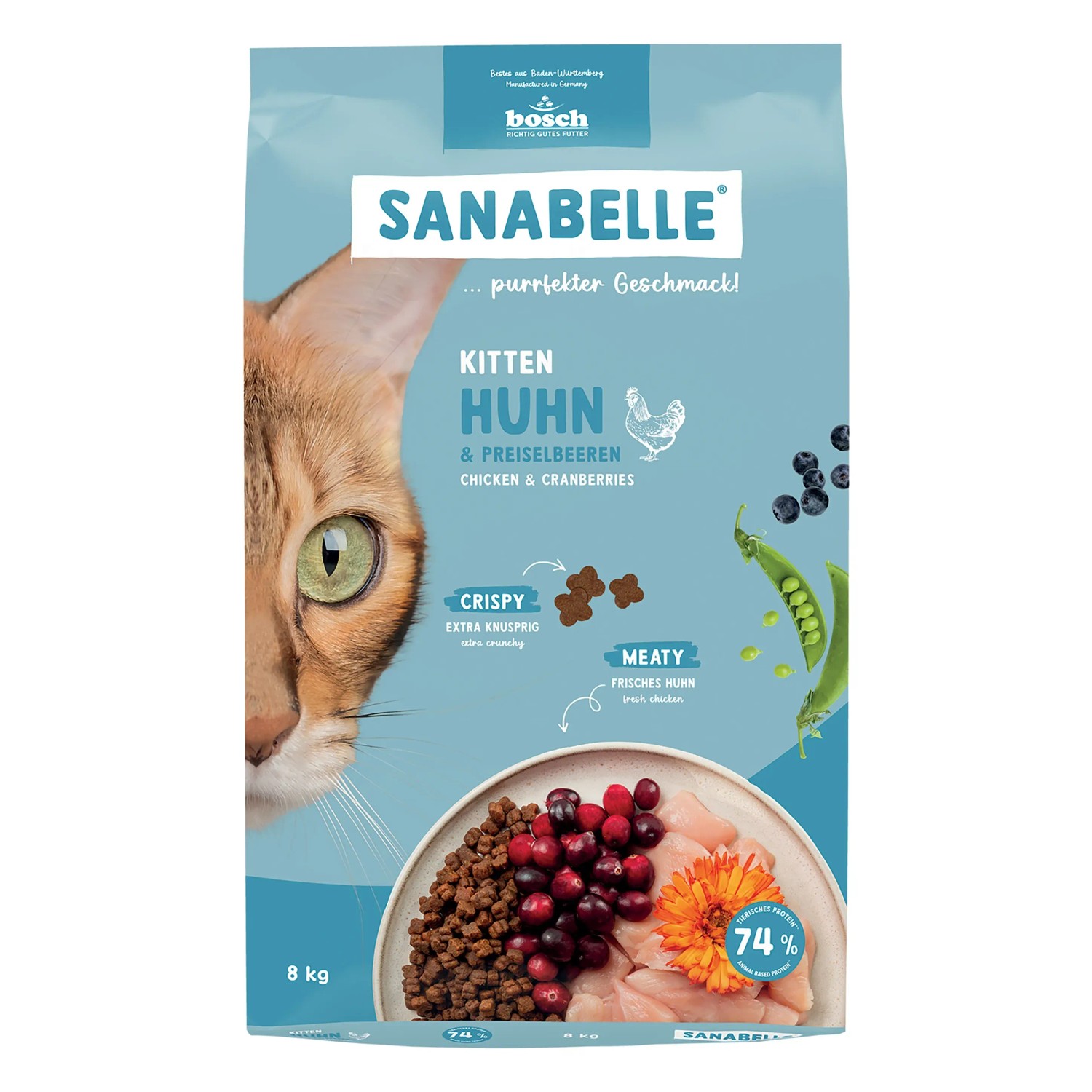 Sanabelle Katzen-Trockenfutter Kitten Huhn & Preiselbeeren 8 kg