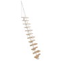 Minka Mittelholmtreppe Vienna Buche, weiße Wangen, Holzstufen, gerades Geländer. Raumspartreppe für Innen.