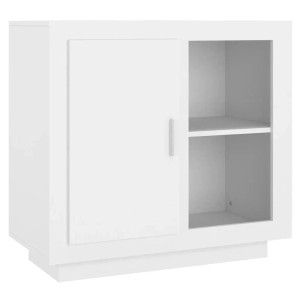 Modernes weißes vidaXL Sideboard aus Holzwerkstoff mit Tür und 2 offenen Fächern, 80x40x75 cm.