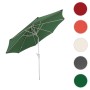 Grüner MCW Sonnenschirm Asti, Ø 3m, mit silbernem Gestell und Kurbel, neigbar. Ideal für Garten & Balkon.