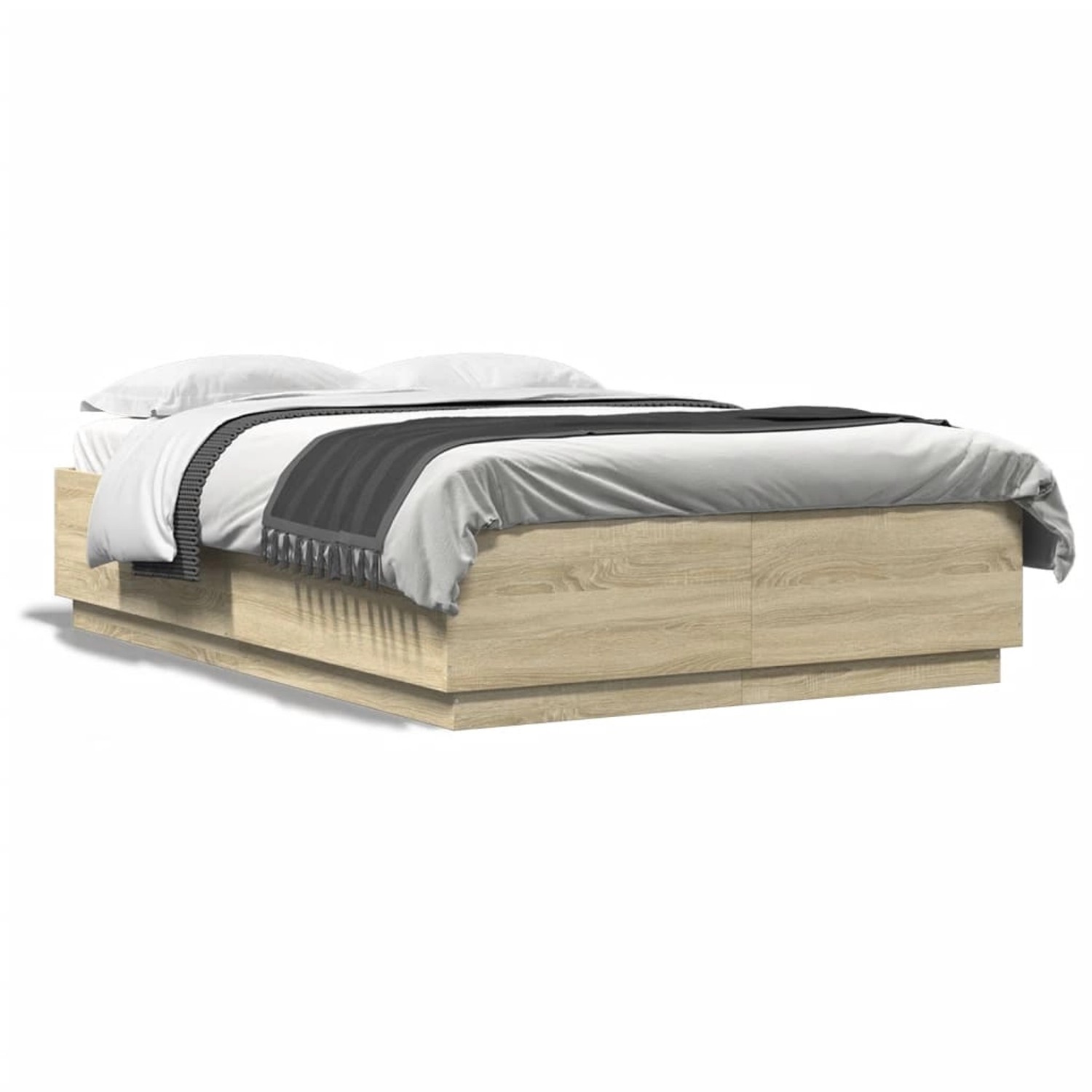 vidaXL Bettgestell Sonoma-Eiche 150x200 cm Holzwerkstoff 3209697 günstig online kaufen