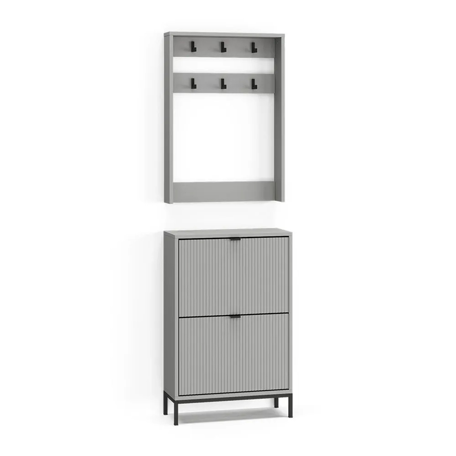 Vicco Garderobe Eliza Grau 60 x 92 Set 2 Teile Art Nr 58595