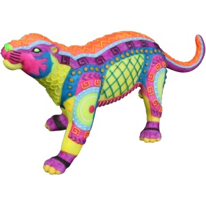 Aqua Della Dekoration Dia de los Muertos Jaguar mehrfarbig 19,5x7,4x9,4 cm