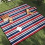 vidaXL Picknickdecke Faltbar Rot und Blau Gestreift 200x200 cm Samt 4004212_2