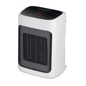 Weißer Midea PTC-Heizlüfter NT20-20AR mit digitalem Display und schwarzem Gitter.