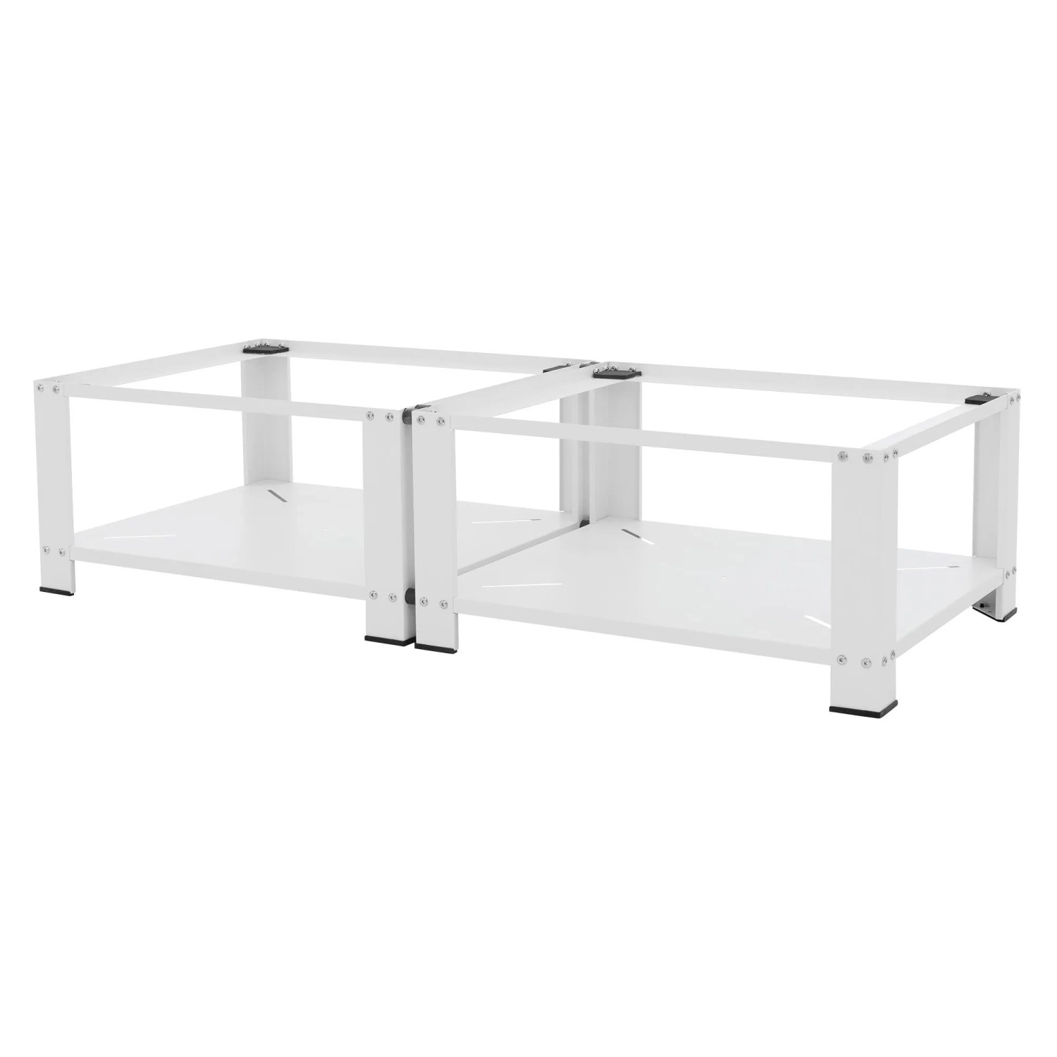 ML-Design Doppel Waschmaschinen Untergestell 2 Ablagen Weiß 128x54 cm