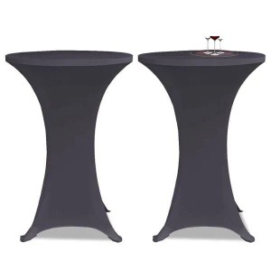 DELUKE Tischhussen Für Stehtische 2er Set AMAU Stretchhusse Ø70cm Anthrazit Hussen Elastisch Stehtischhusse Stehtisch-Abdeckung
