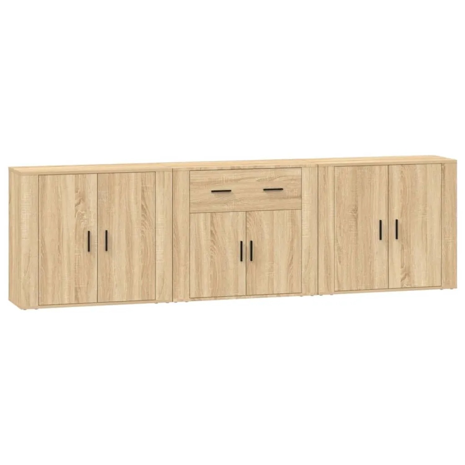 vidaXL Sideboards 3 Stk Sonoma-Eiche Holzwerkstoff 3185418