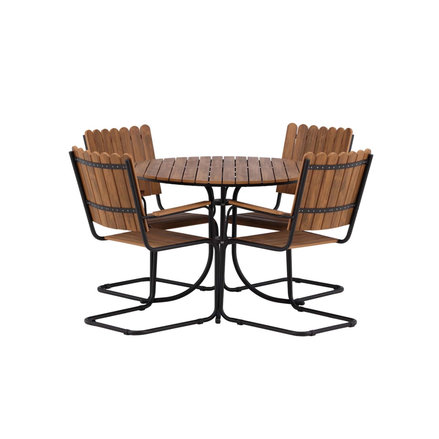 ebuy24 Holmsund Gartenset Tisch Ø100cm Natur 4 Stühle Natur günstig online kaufen